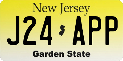 NJ license plate J24APP