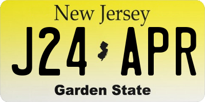 NJ license plate J24APR