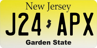 NJ license plate J24APX