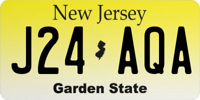 NJ license plate J24AQA