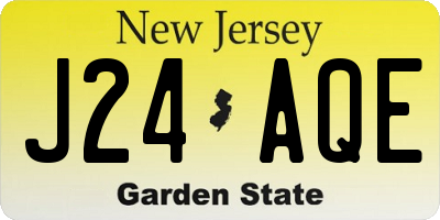 NJ license plate J24AQE