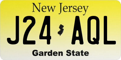 NJ license plate J24AQL