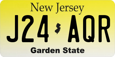 NJ license plate J24AQR