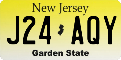 NJ license plate J24AQY