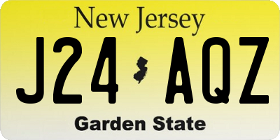 NJ license plate J24AQZ