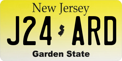 NJ license plate J24ARD