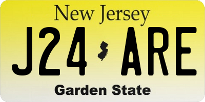NJ license plate J24ARE