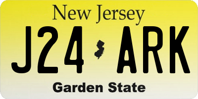 NJ license plate J24ARK