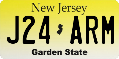 NJ license plate J24ARM
