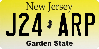 NJ license plate J24ARP
