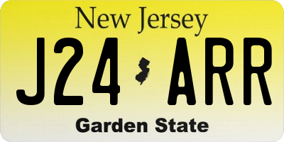 NJ license plate J24ARR