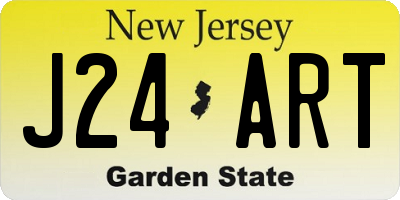 NJ license plate J24ART