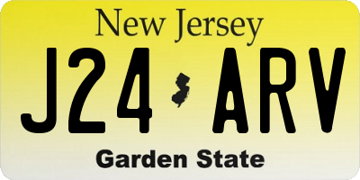 NJ license plate J24ARV
