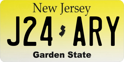 NJ license plate J24ARY