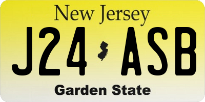 NJ license plate J24ASB