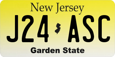 NJ license plate J24ASC
