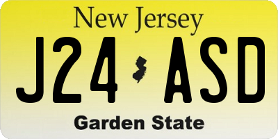 NJ license plate J24ASD