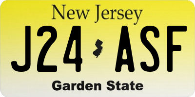 NJ license plate J24ASF