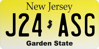 NJ license plate J24ASG