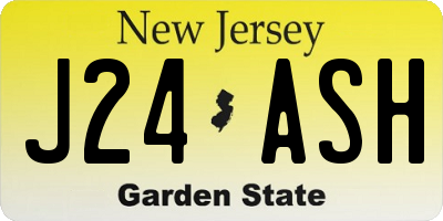 NJ license plate J24ASH