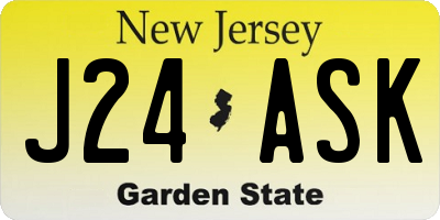 NJ license plate J24ASK