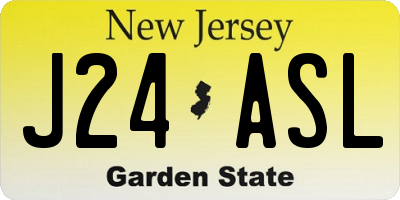 NJ license plate J24ASL