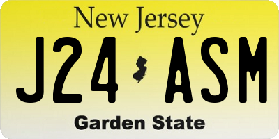 NJ license plate J24ASM