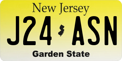 NJ license plate J24ASN