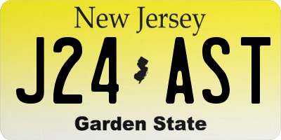 NJ license plate J24AST