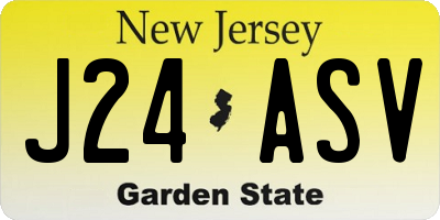 NJ license plate J24ASV