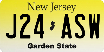 NJ license plate J24ASW