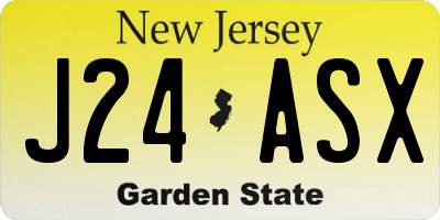 NJ license plate J24ASX