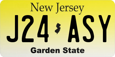 NJ license plate J24ASY