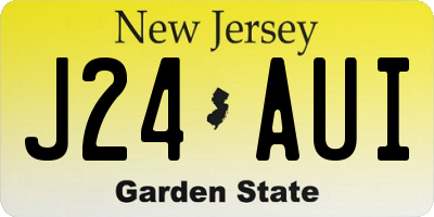 NJ license plate J24AUI