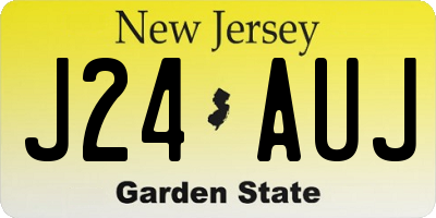 NJ license plate J24AUJ