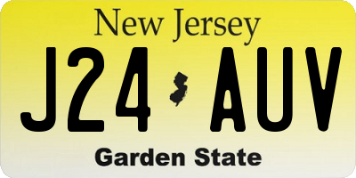 NJ license plate J24AUV