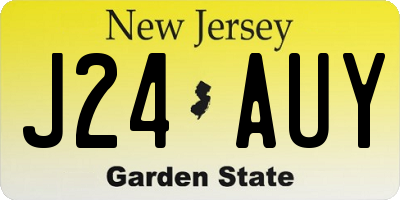 NJ license plate J24AUY