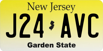 NJ license plate J24AVC