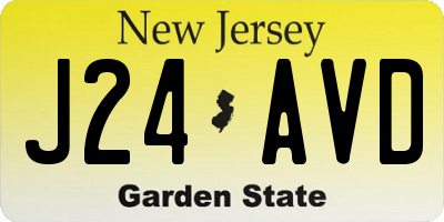 NJ license plate J24AVD