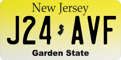 NJ license plate J24AVF