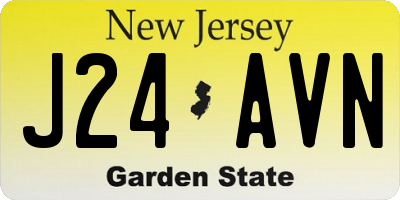 NJ license plate J24AVN