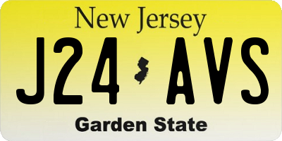 NJ license plate J24AVS