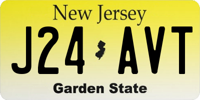 NJ license plate J24AVT