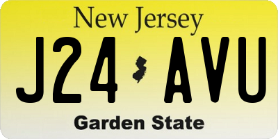 NJ license plate J24AVU