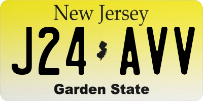 NJ license plate J24AVV