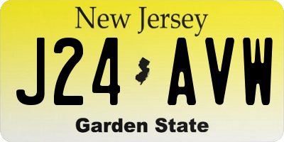 NJ license plate J24AVW