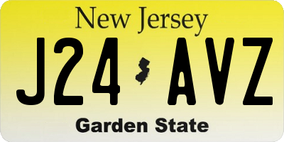 NJ license plate J24AVZ