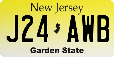 NJ license plate J24AWB