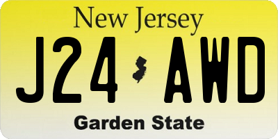 NJ license plate J24AWD