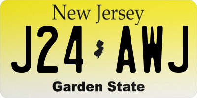 NJ license plate J24AWJ